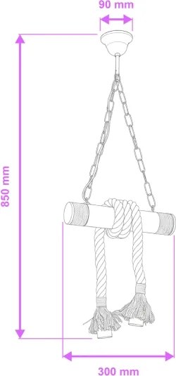 Brilagi - Lampadario a sospensione con catena KOS 2xE27/60W/230V faggio