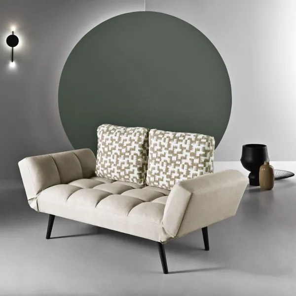 Divano moderno prontoletto 162 cm GLOVE in tessuto BEIGE
