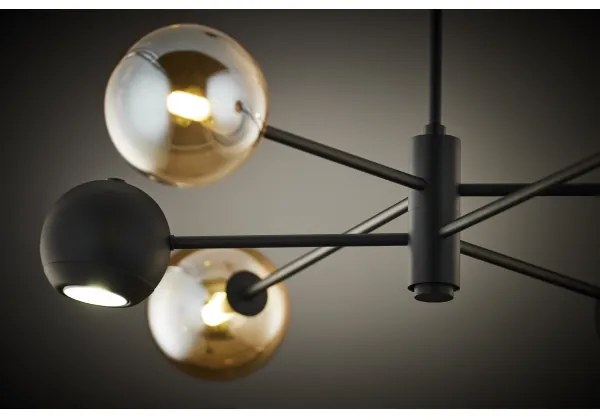 Jupiter 1993 - Lampadario a sospensione con supporto rigido MOKA 3xGU10/10W/230V + 3xG9/10W/230V nero/beige