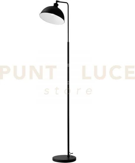 Piantana charleston in metallo nera 1 luce attacco e27 25x40x165cm