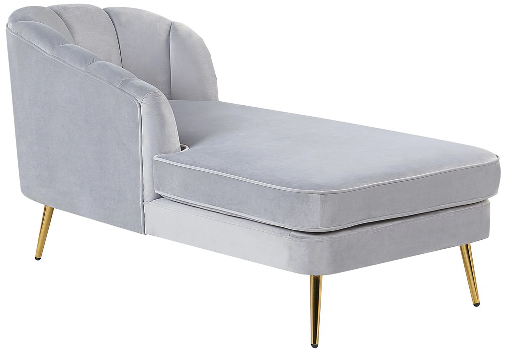 Chaise longue velluto grigio destra ALLIER Beliani