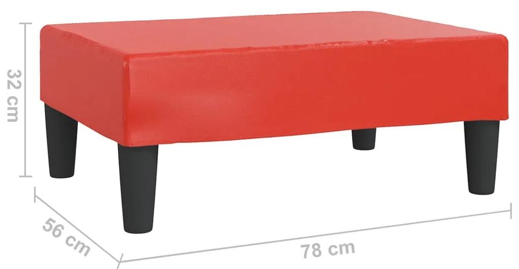 Poggiapiedi Rosso 78x56x32 cm in Similpelle