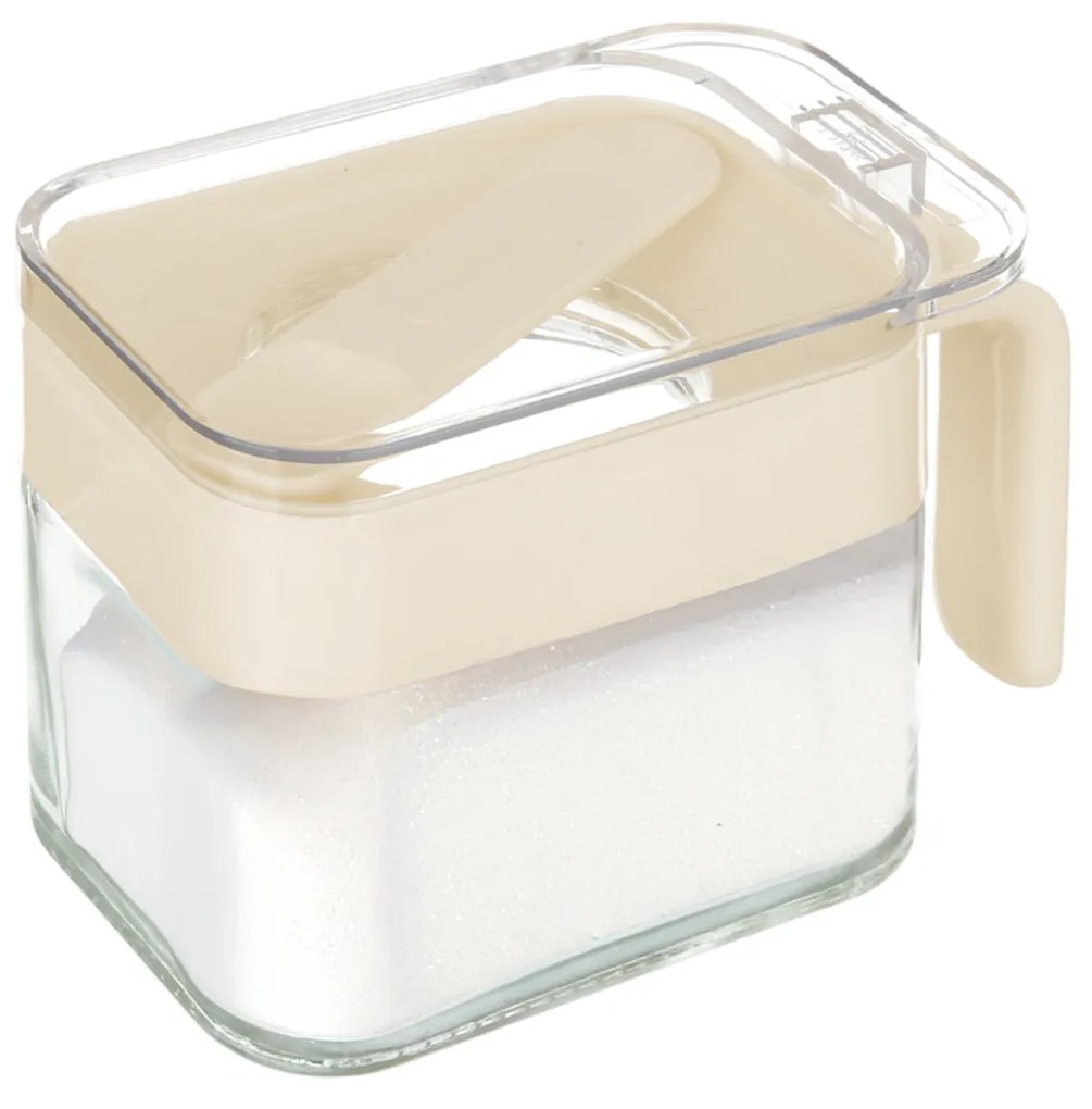 Zuccheriera in vetro 300 ml con cucchiaino bianco