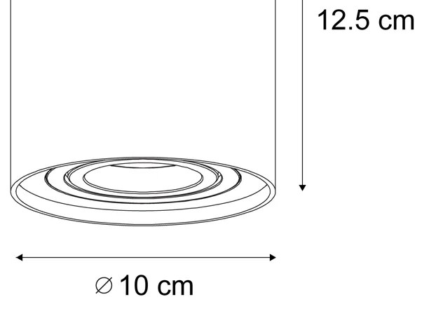 Set di 4 faretti moderni da superficie beige GU10 50mm ruotabili e inclinabili - Rondoo Up
