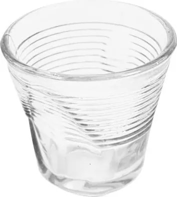 Set 6 Tazzine da Caffè Accartocciati Ø6,5 cm in Vetro Pressato Kaleidos Trasparenti...