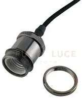 Sospensione per binario clock nero 1 luce attacco e27 5x153cm