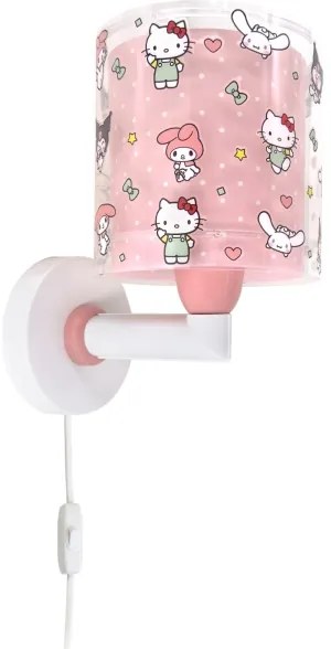 Dalber 41259 - Lampada da parete per bambini HELLO KITTY&FRIENDS 1xE27/15W/230V rosa