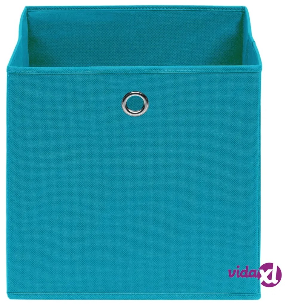 vidaXL Contenitori 10 pz in Tessuto non Tessuto 28x28x28 cm Azzurro