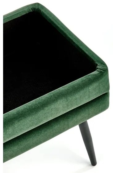 Panca trapuntata con contenitore VELVA 37x78 cm verde/nero