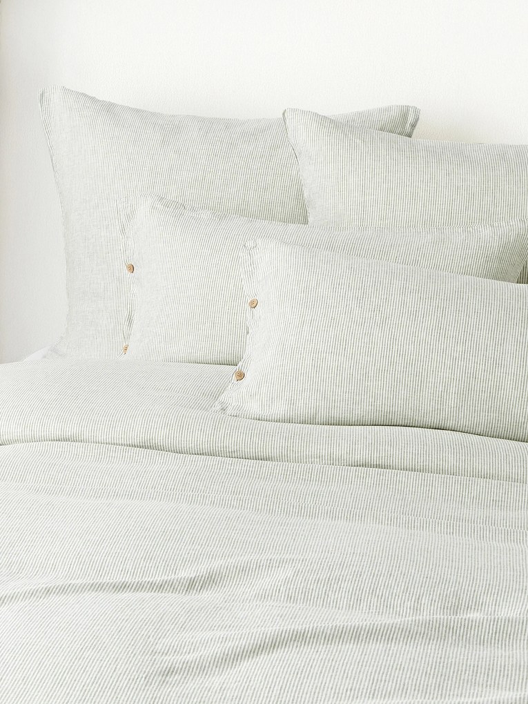 Copripiumino in lino lavato a righe sottili Rinna