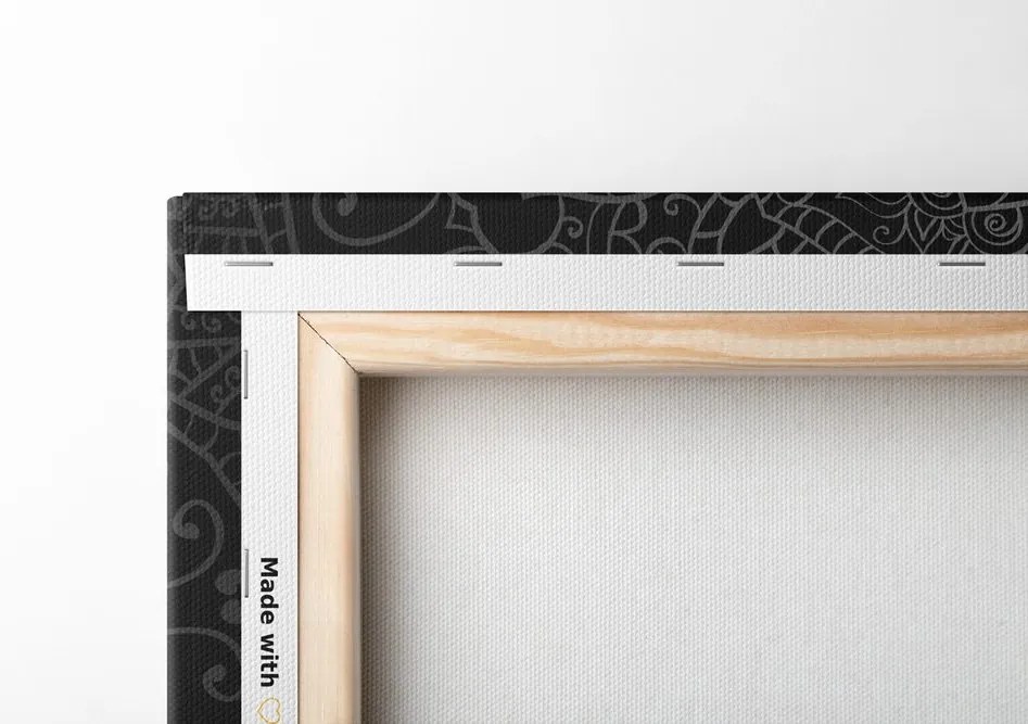Quadro su tela – Mandala vintage in stile indiano in bianco e nero