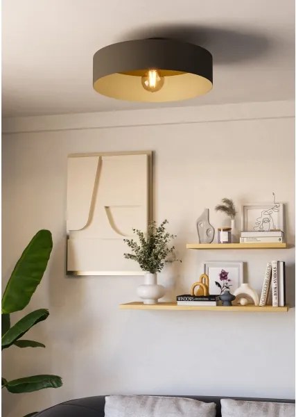 Eglo 901745 - Plafoniera DUAIA 1xE27/40W/230V grigio
