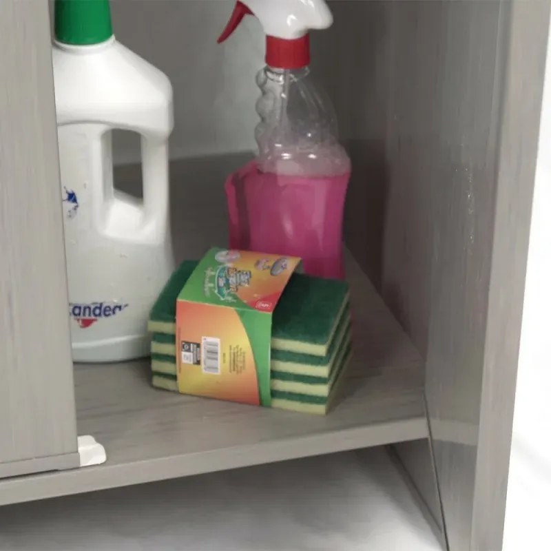 Mobile lavatoio rovere 60x50 con vasca e asse lavapanni in resina