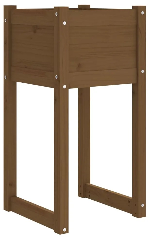 Fioriere 2 pz Miele 40x40x81 cm in Legno Massello di Pino