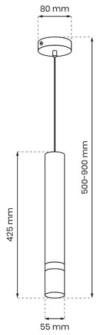 Lampadario a sospensione con filo JOKER 1xGU10/25W/230V nero/cromo opaco
