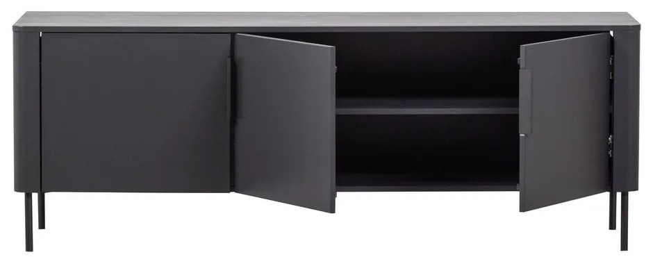 Mobile TV nero opaco in pino massiccio 154x56x44 cm Gunnar – WOOOD