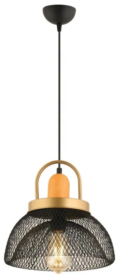 Lampadario a sospensione MONZA 1xE27/40W/230V Ø 29 cm nero/oro