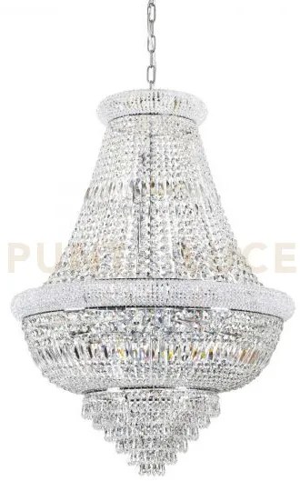 Dubai lampadario sospeso cromo con cristalli molati 24 luci attacco...