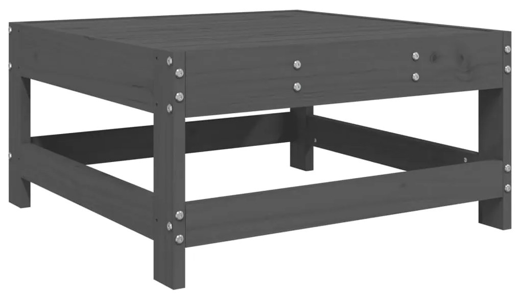 Set Salotto da Giardino 5 pz Grigio in Legno Massello di Pino