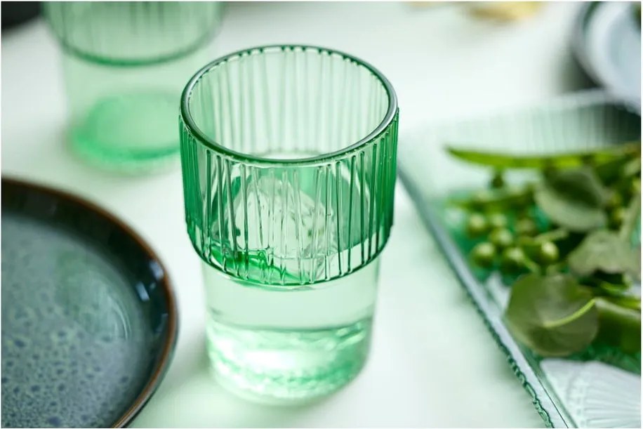 Piatto da portata in vetro verde 14x38 cm Kusintha - Bitz