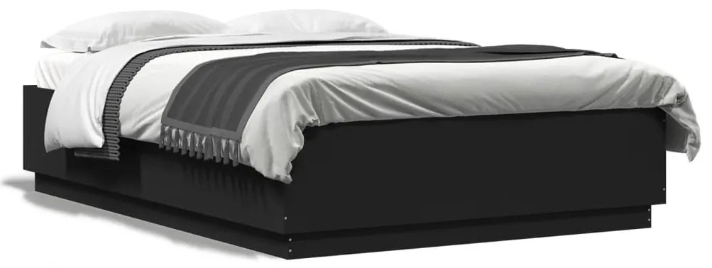 Giroletto Con Luci Led Nero 140x200 Cm İn Legno Multistrato /