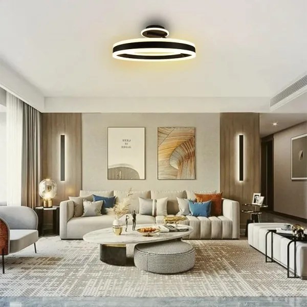 Lampadario a plafone LED dimmerabile LED/86W/230V 3000-6500K nero + telecomando