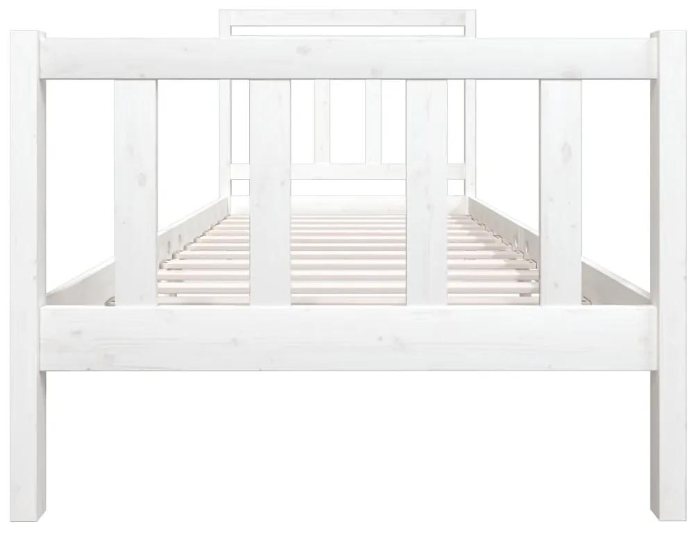 Giroletto bianco in legno massello 90x190 cm 3ft6 single