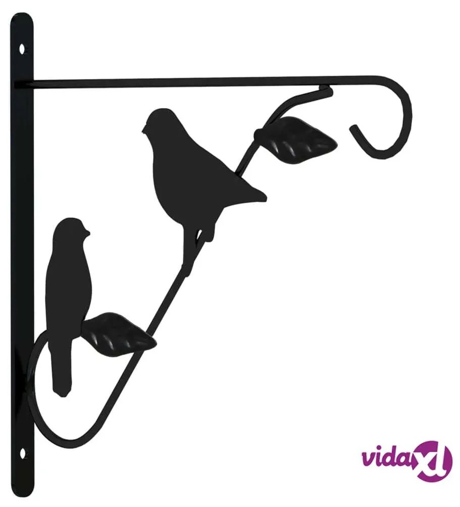 vidaXL Ganci per Cesti Pensili con Fioriere 4 pz Nero in Acciaio