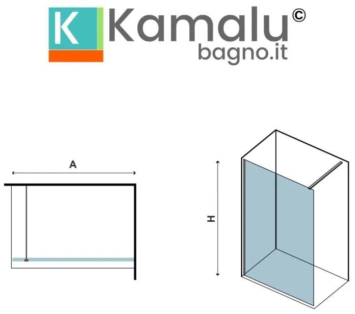 Kamalu - box walkin 90cm vetro serigrafato altezza 185cm kw1000s