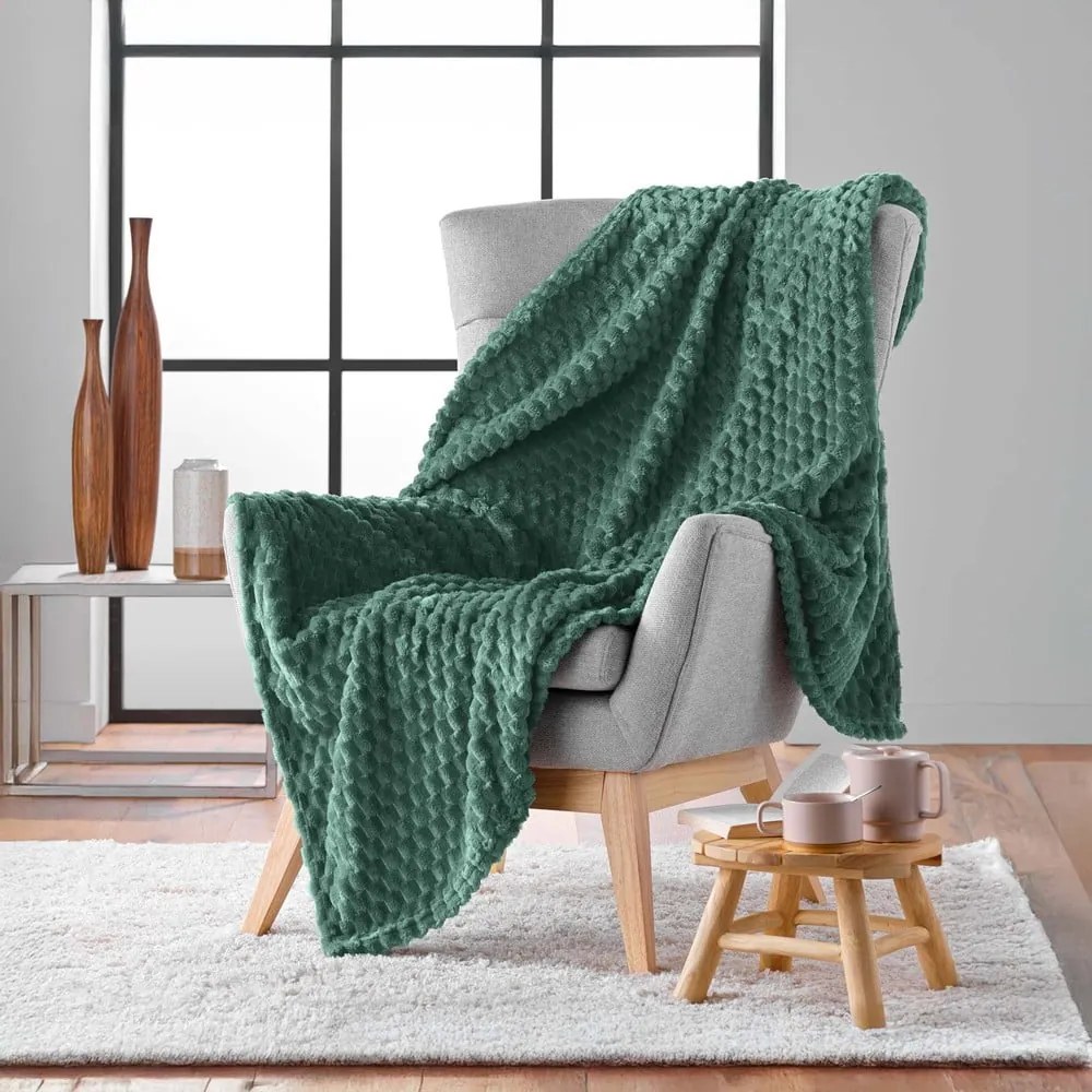 Coperta verde in microflanella 125x150 cm Mini Frosty – douceur d'intérieur