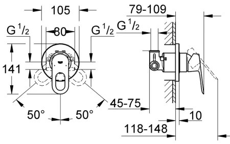 GROHE 29042000 - Miscelatore doccia BAULOOP cromo lucido