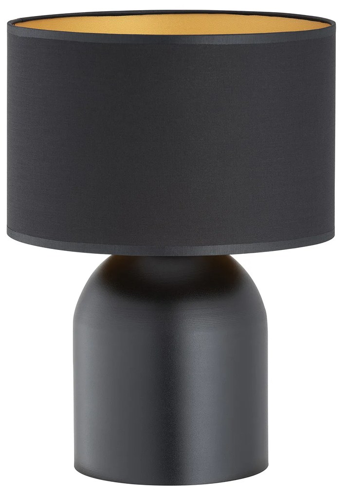 Lampada Da Tavolo Nordica Enlil 1 Luce In Acciaio Nero E Oro