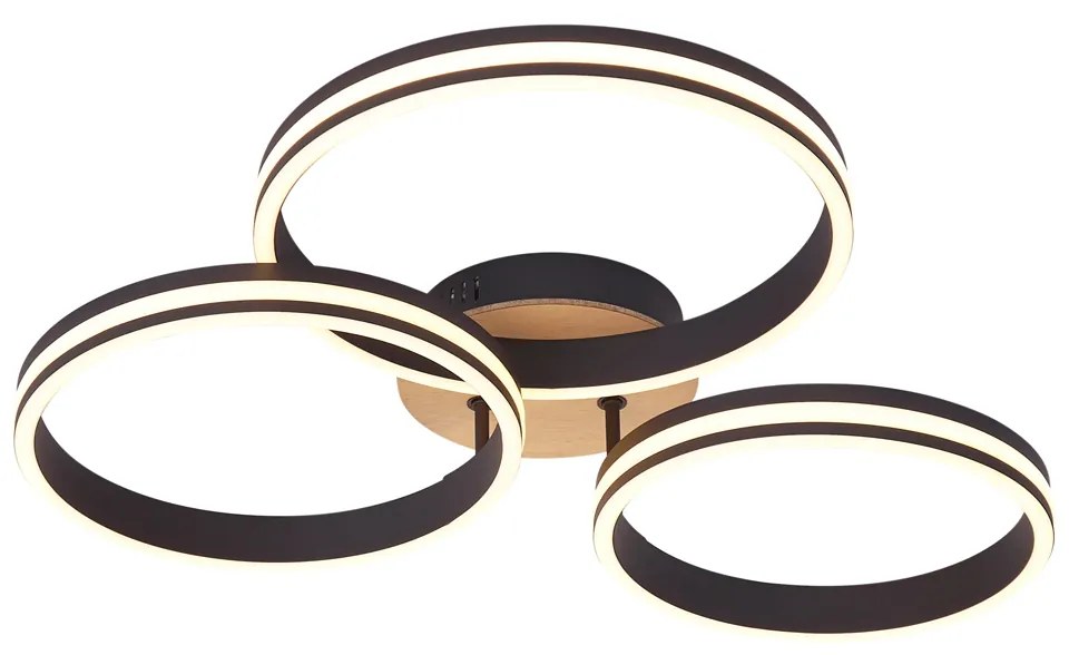 Plafoniera in legno con LED dimmerabile a 3 livelli 3 luci - Navara