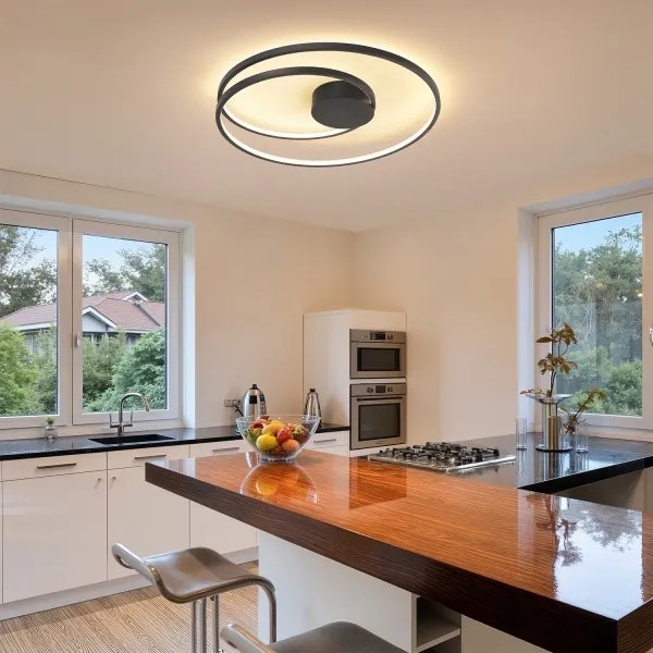 Brilagi- Plafoniera da soffitto dimmerabile a LED TWISTER LED/75W/230V Ø 70 cm nera +telecomando