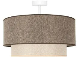 Duolla-Lampadario a plafone BOHO ECO RECYCLING 1xE27/15W/230V diametro 45 cm marrone/color crema