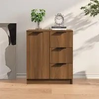 Credenza Rovere Marrone 60x30x70 cm in Legno Multistrato 816990