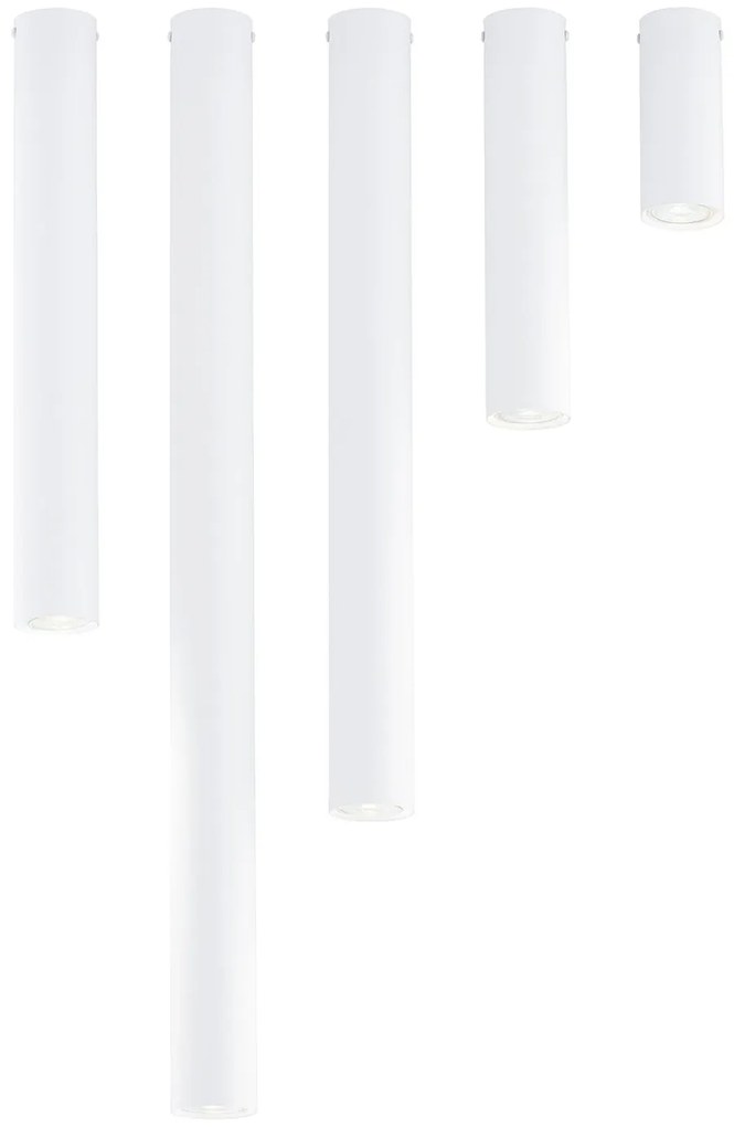 Plafoniera Moderna Faretto Marduk 1 Luce Acciaio Bianco 80 Cm