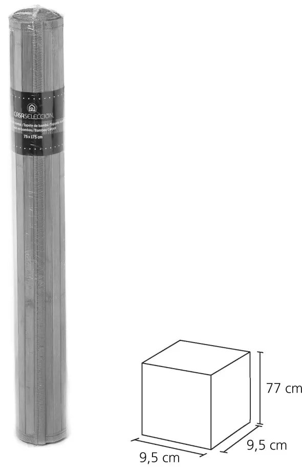Tappeto in bambù grigio-verde 75x175 cm - Casa Selección