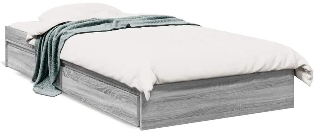 Giroletto Cassetti Grigio Sonoma 90x190 Cm Legno Multistrato /