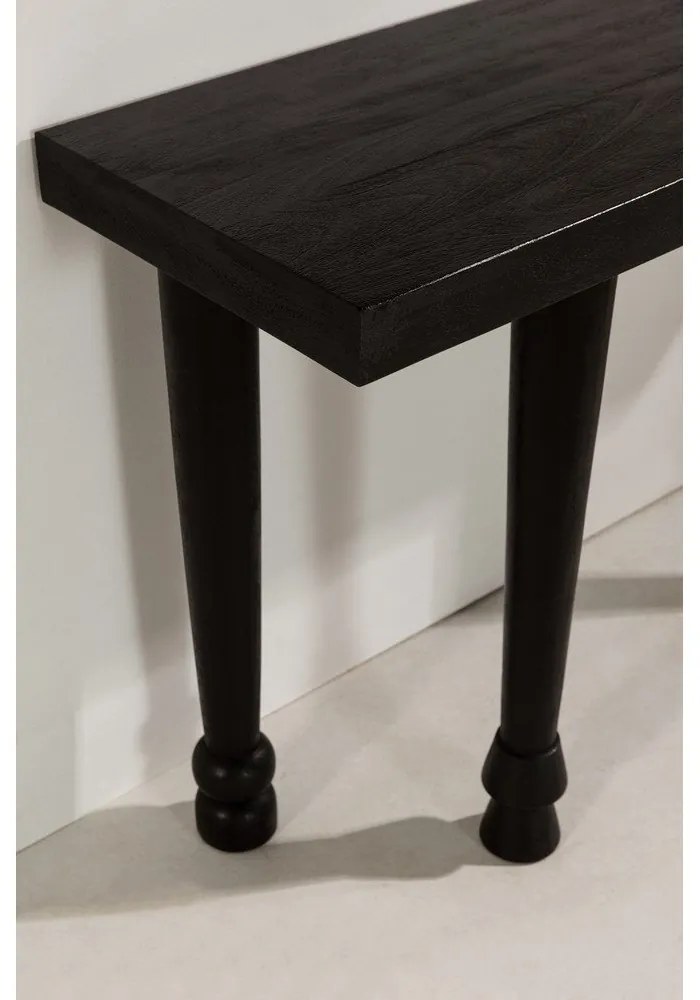 Tavolo consolle nero in mango massiccio 40x130 cm Inaya – MOME
