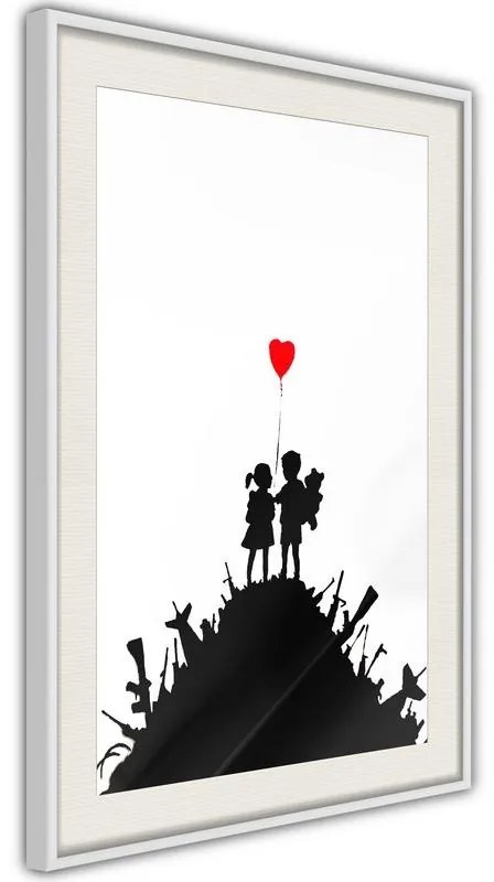 Poster  Banksy: Kids on Guns  Cornice Quadri Cornice nera con pass-partout, Larghezza x Altezza Home decor 40x60