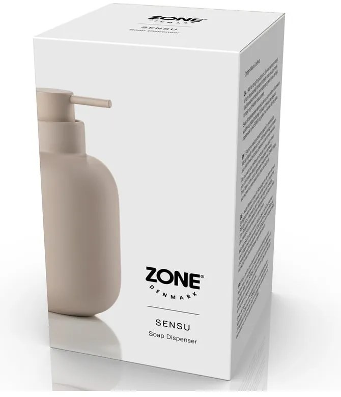 Dispenser per sapone beige in gres 300 ml Sensu – Zone
