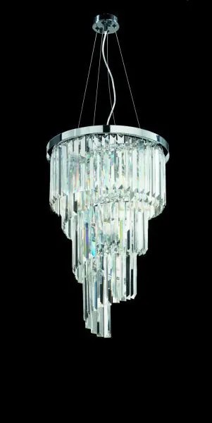 Sospensione alexander piccola d.40cm 7 luci attacco e14 cromo e cri...