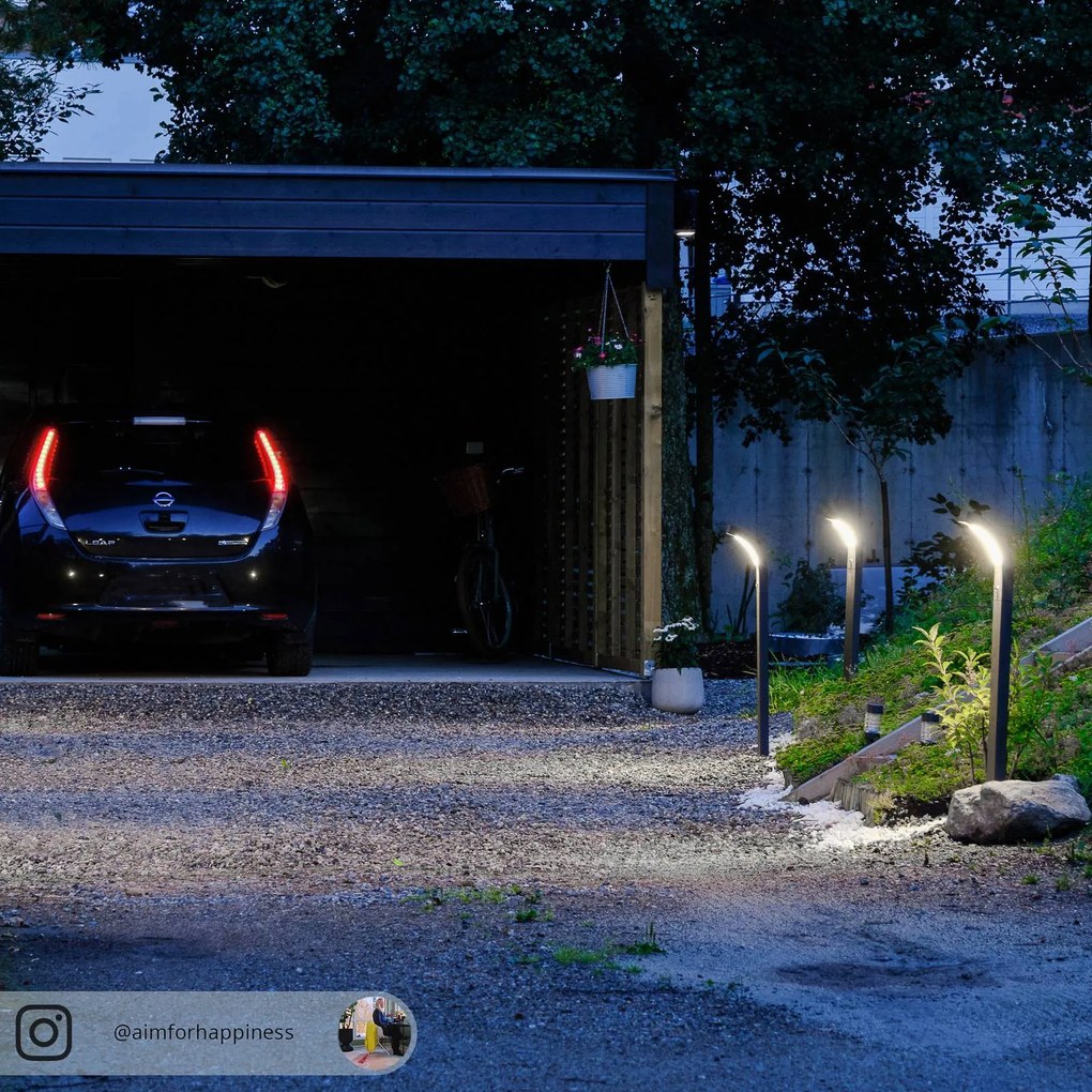 Arcchio lampione a LED Advik, 100 cm, antracite, sensore, IP54 Advik, Nero, Alluminio, Moderno