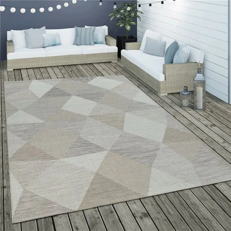 Tappeto di Design per interni ed esterni Varie Dimensioni Geometrie  Colore Beige, Dimensioni cm 160x230