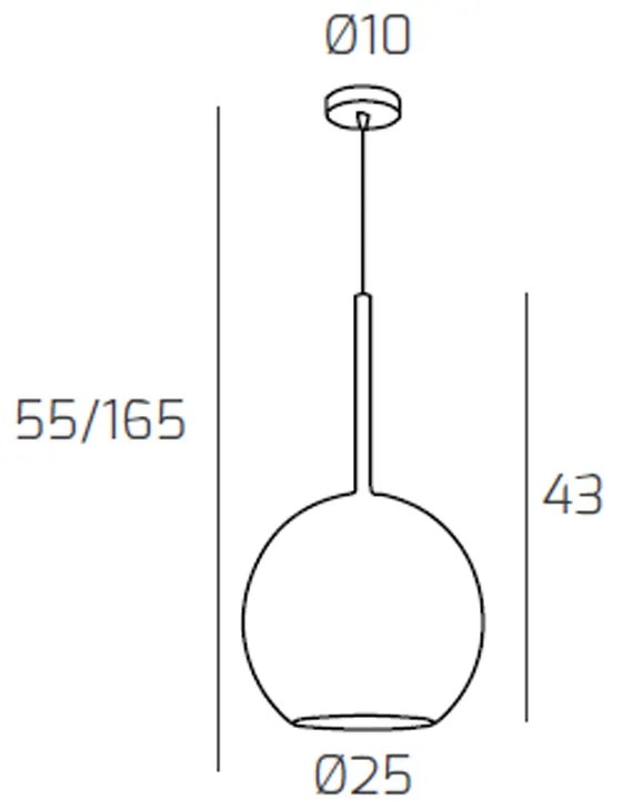 Sospensione Contemporanea Future Metallo Cromo Vetro Rame 1 Luce E27 D.25Cm