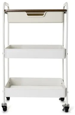 Carrello per Verdure Quid Elvia Bianco Metallo 46,5 x 30,5 x 75 cm