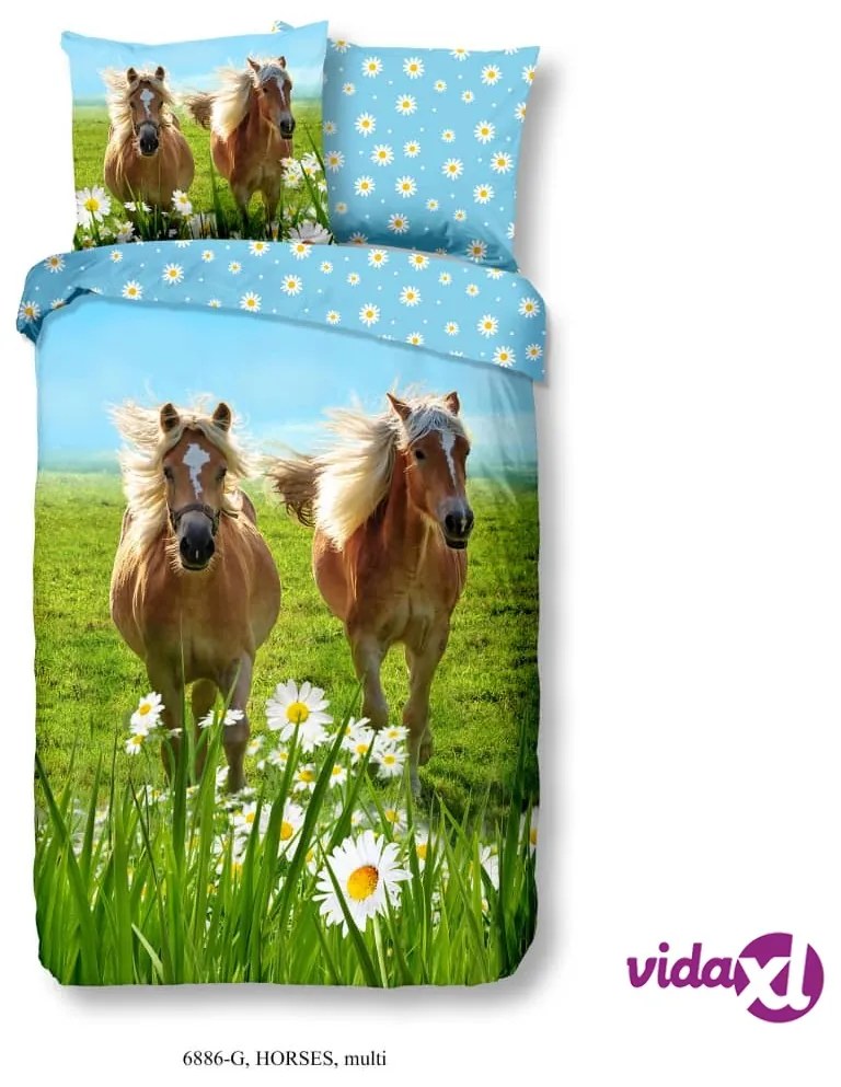 Good Morning Copripiumino per Bambini Horses 140x200/220 cm