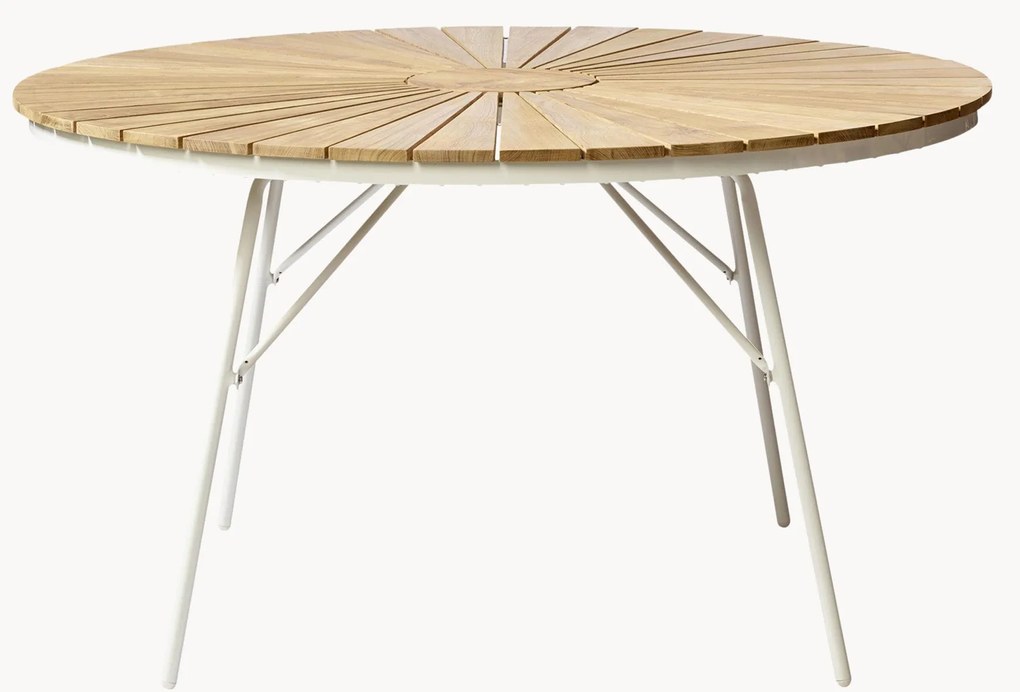 Tavolo da giardino rotondo con piano in legno di teak Hard & Ellen, varie misure