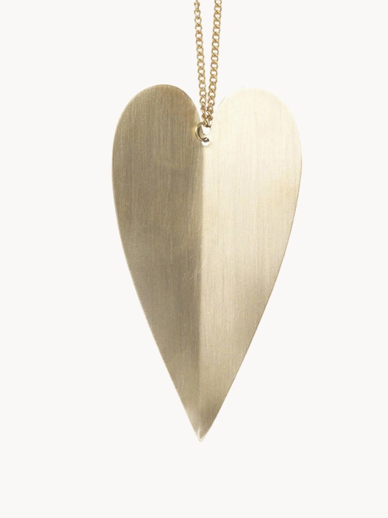 Set di 4 addobbi di Natale in ottone Heart